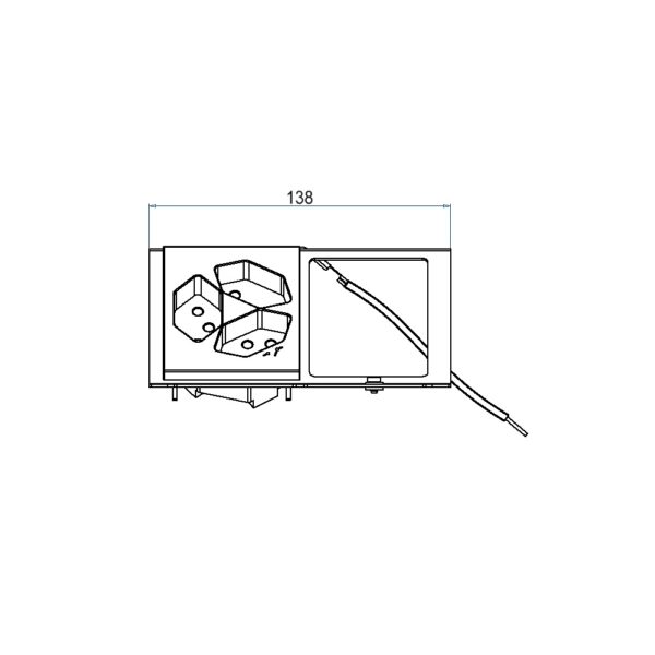 Produktbild UBD 160 168  -  Steckdoseneinsatz für 4 FLF inkl. 1x 3xT13/s, weiss